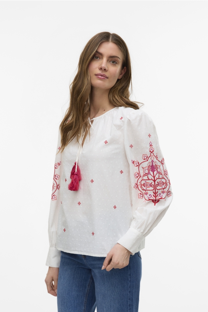 VMHIBA LS TOP WVN SPE 10303752 Snow White/Carbaret E